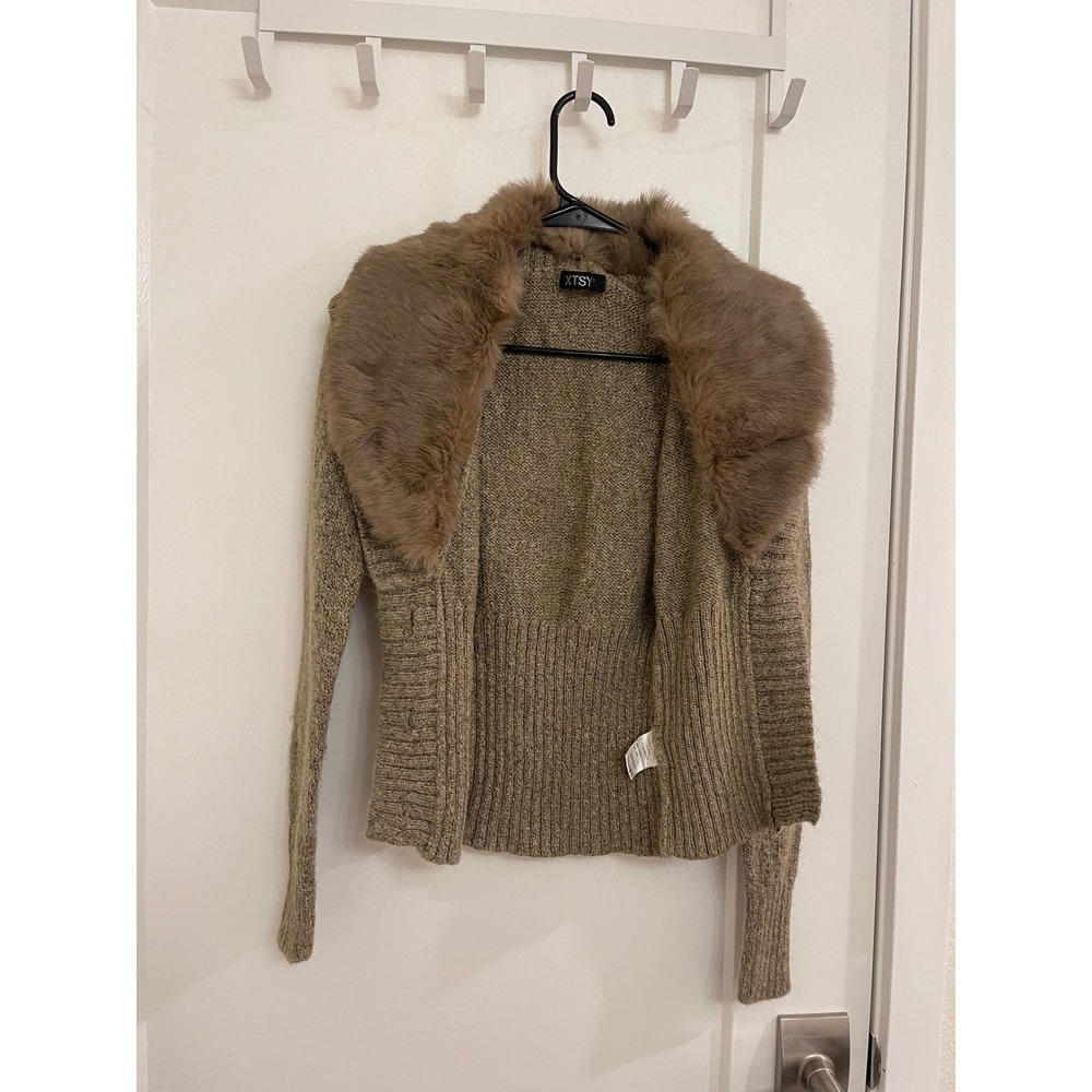 Vintage Y2K Euro XSTY Faux Fur Snatching Cardigan France Chic Trendy Fall